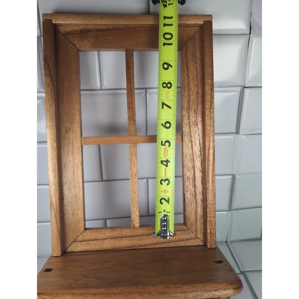 Vintage Window Wooden Wall Display Shelf Trinket W/Heart Cutout And Pegs cottage